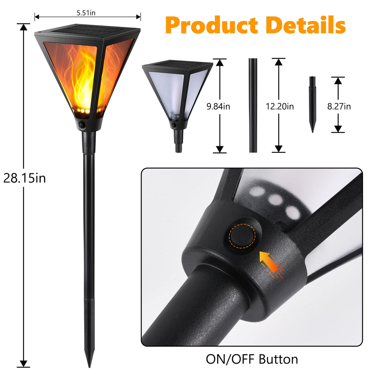 ibaycon 28 inch torch lights wall mount option for flexible placement