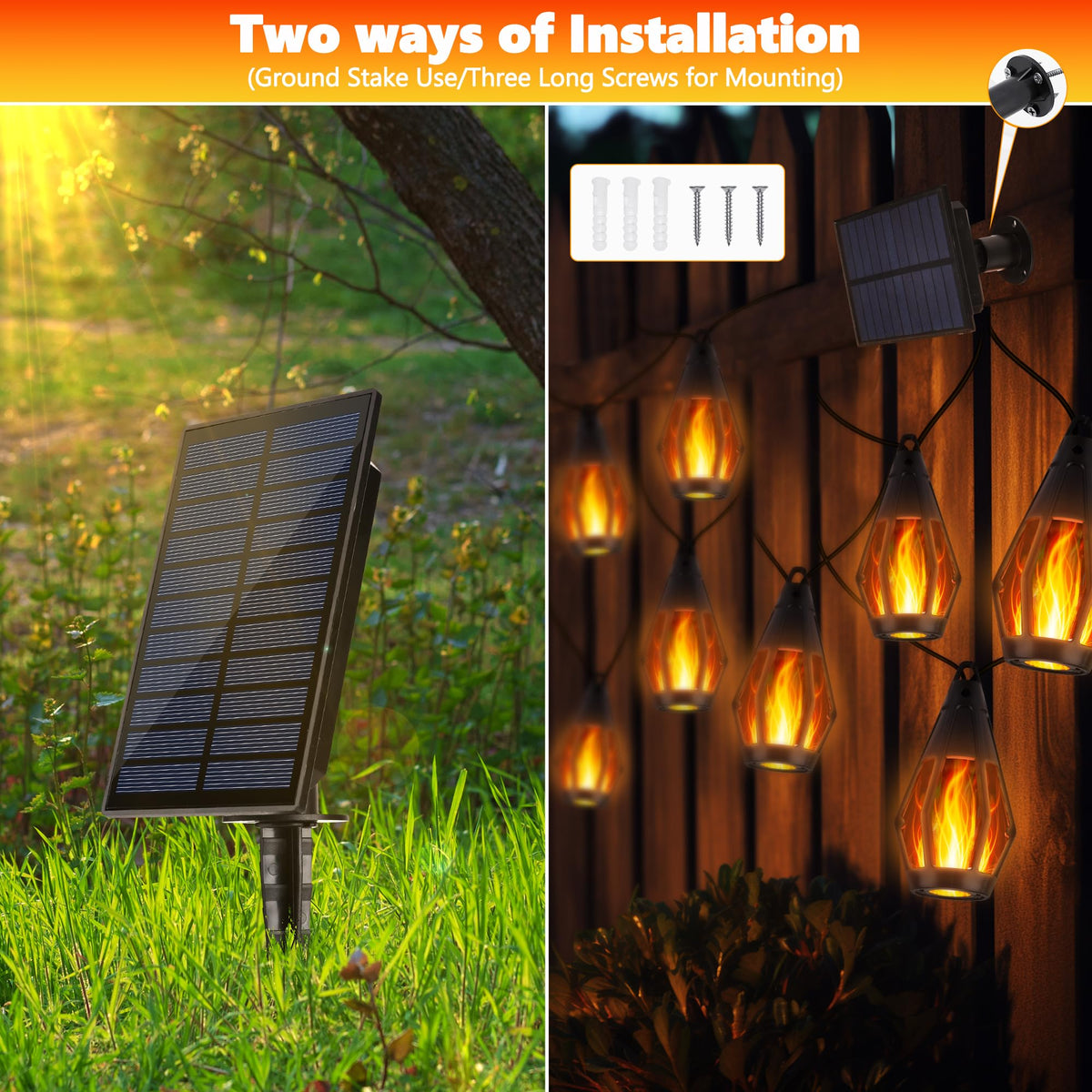 iBaycon solar flame light offers dancing flames for realistic ambiance