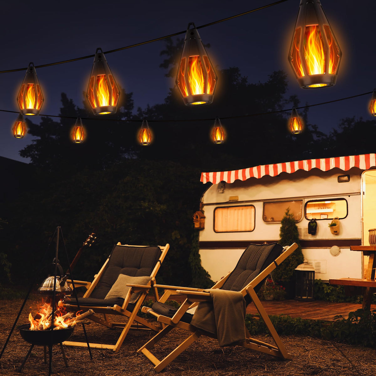 iBaycon solar flame light ground insert enables flexible placement