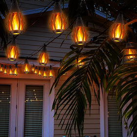 iBaycon solar flame light supports wall or fence mounting