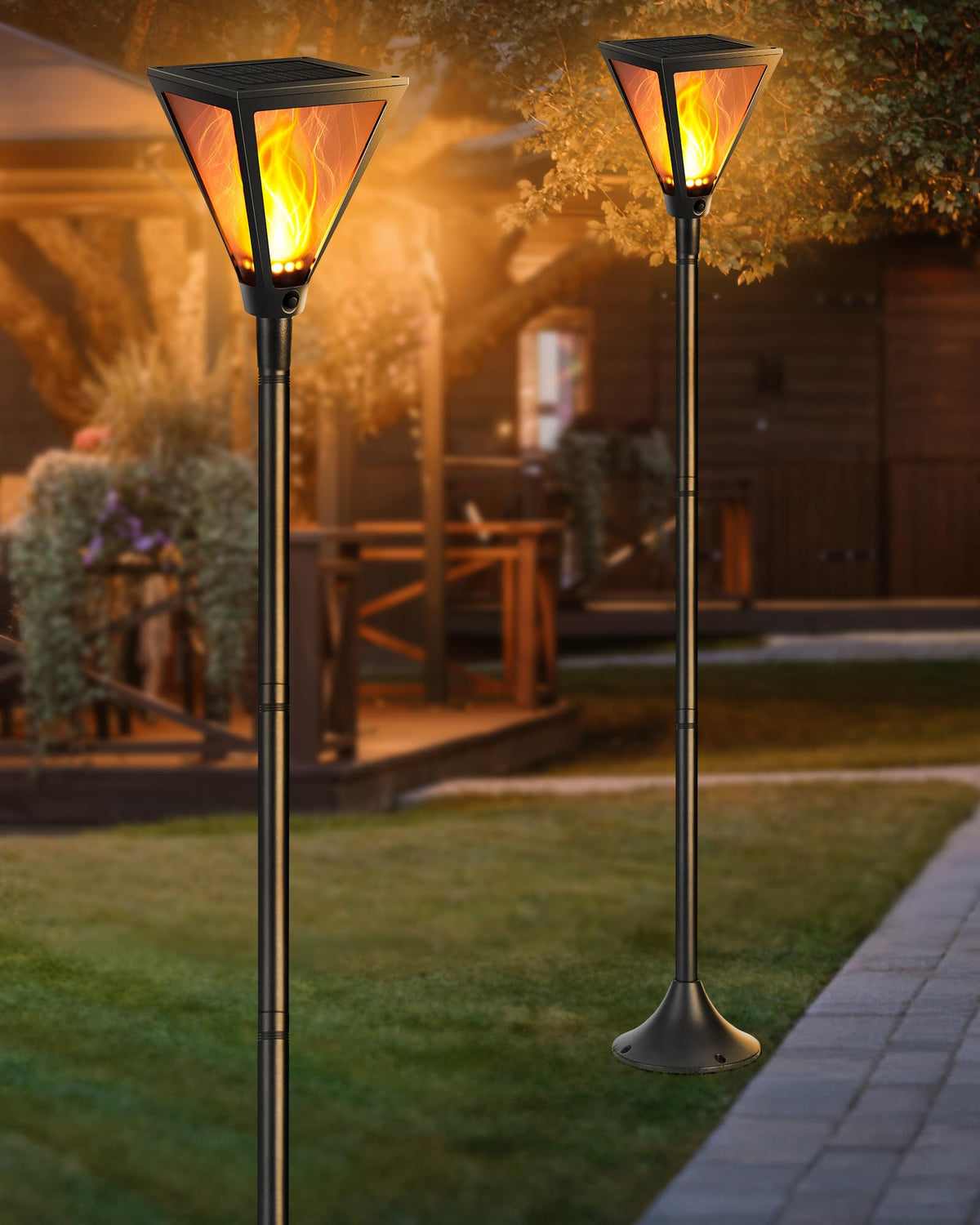 iBaycon garden lighting enhances evenings with warm glow.
