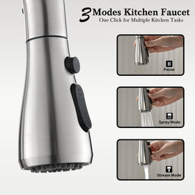 Ibergrif faucet head rotates 360 degrees for full sink reach