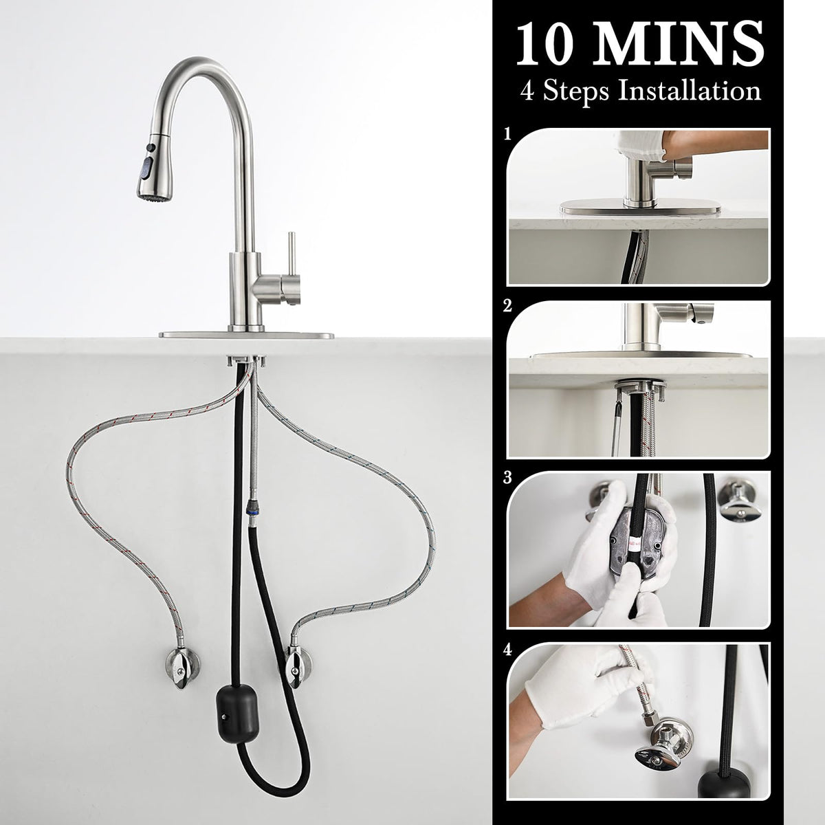 Ibergrif retractable hose extends 18 inches for flexible reach