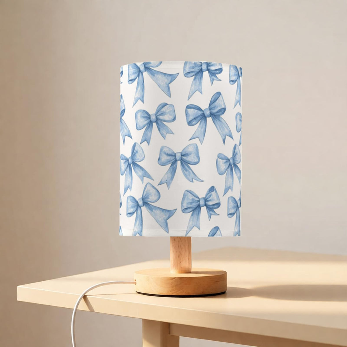 IBGIKWH linen shade provides a soft glow for comfortable lighting.