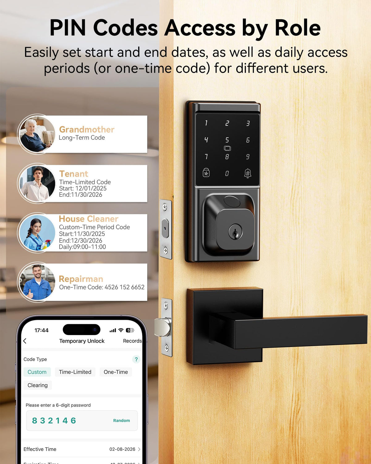 IBLOG touchscreen keypad and physical key provide flexible entry options.