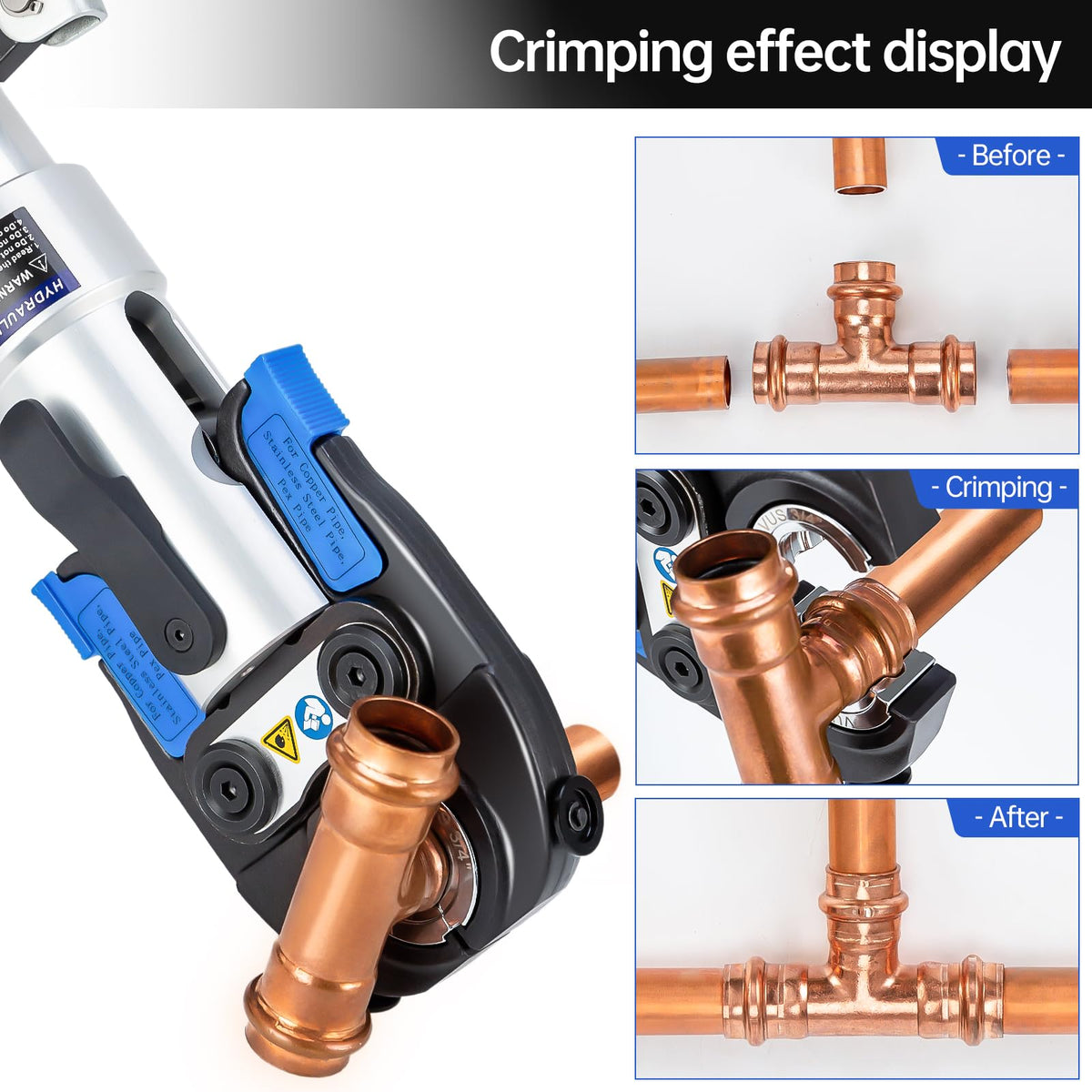 IBOSAD rotatable-head crimping tool for flexible access in tight spaces