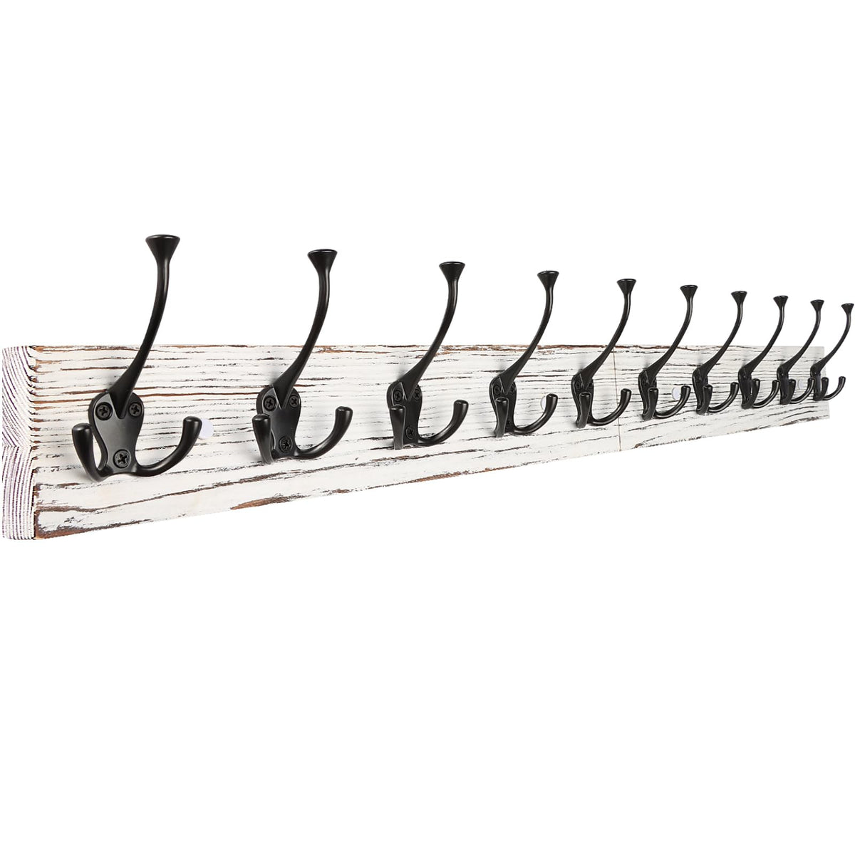 IBosins 34-inch coat rack wall mount in vintage white finish keeps coats organized at the entry.