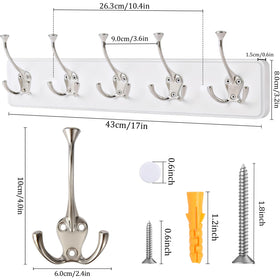 IBosins five triple-hooks assembly for coats and bags