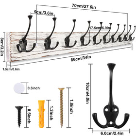 IBosins packaging includes ten hooks and essential mounting hardware.
