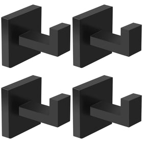 IBosins square matte black hook 4-pack for clutter-free spaces.