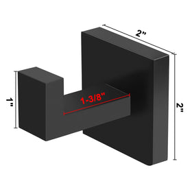IBosins square matte black hooks close-up shows sturdy stainless steel build.