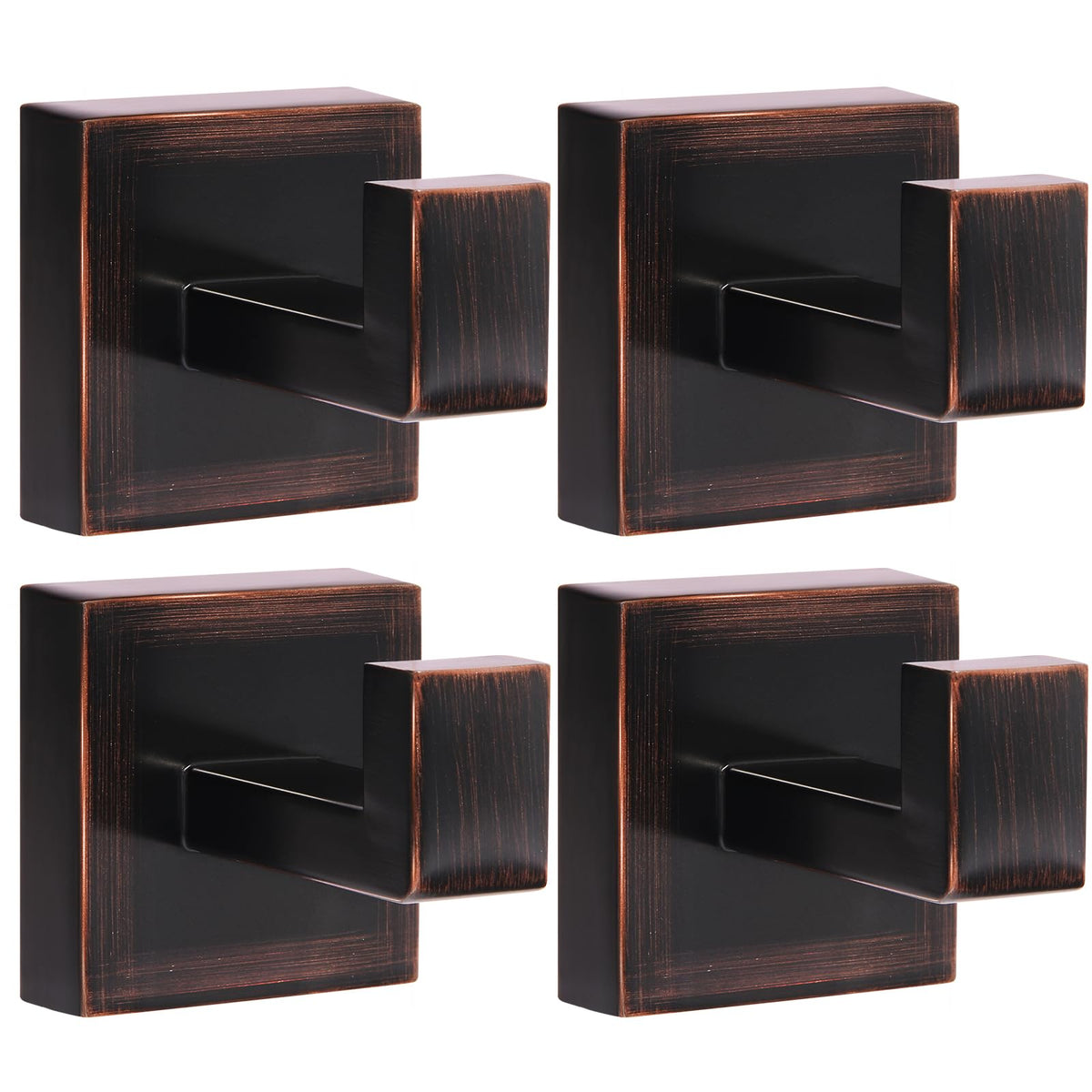 IBosins four-pack square red antique bronze towel hooks for bathroom walls