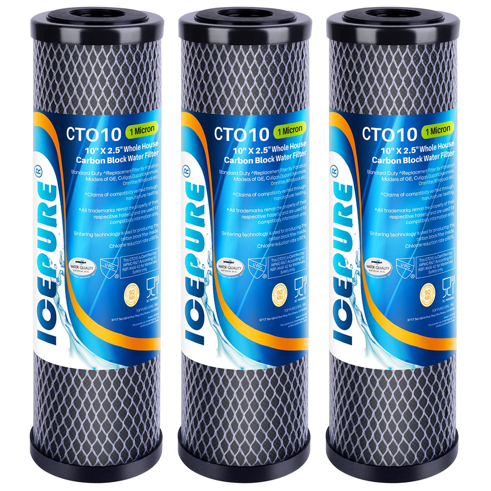 ICEPURE 1-micron filter core for whole-house use improves water clarity