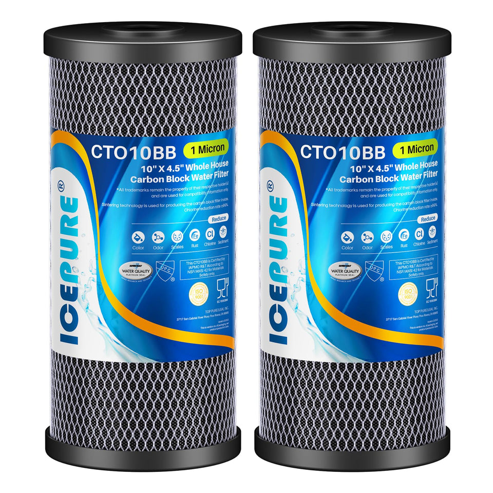 ICEPURE 10x4.5 filter core with coconut shell carbon improves taste and clarity