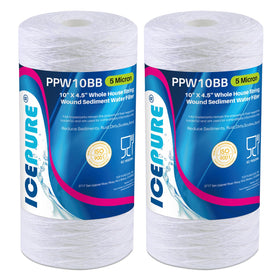 ICEPURE 5-micron filter detail highlights precise construction for cleaner water.