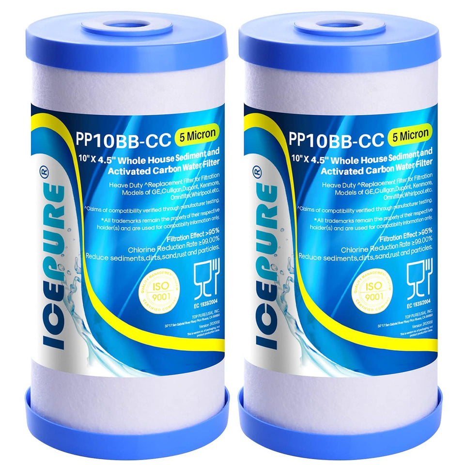 ICEPURE 5-micron filter in housing ready for installation reduces sediments