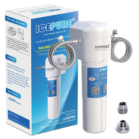 ICEPURE under-sink installation steps showing quick setup.