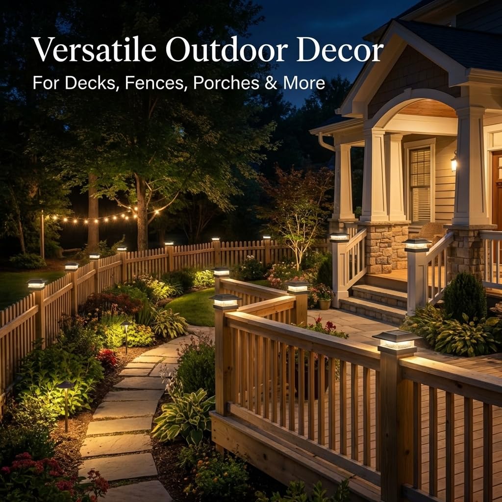 Icerona durable solar post cap lights with waterproof design for all-weather use.