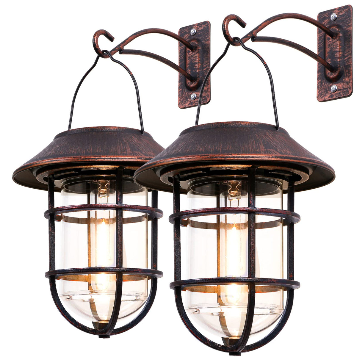 Icerona solar lantern with clear glass for cozy nighttime porch lighting