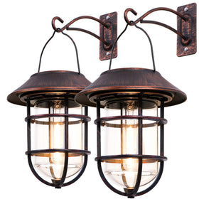 Icerona solar lantern with clear glass for cozy nighttime porch lighting