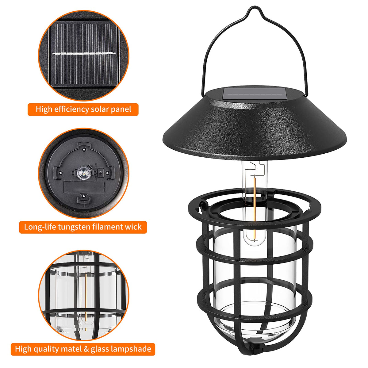 Icerona two-pack lanterns arrive with mounting hardware for quick setup.