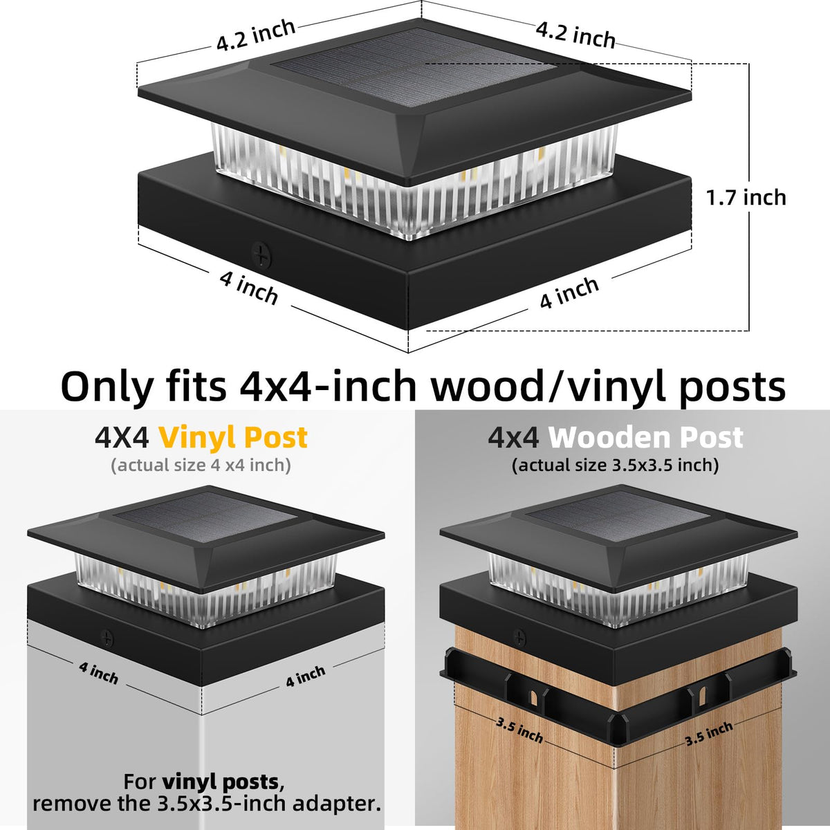 Icerona waterproof solar post light for outdoor durability
