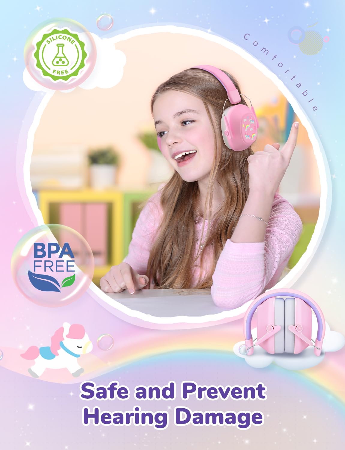 iClever 18mm padding delivers long-lasting comfort during use.