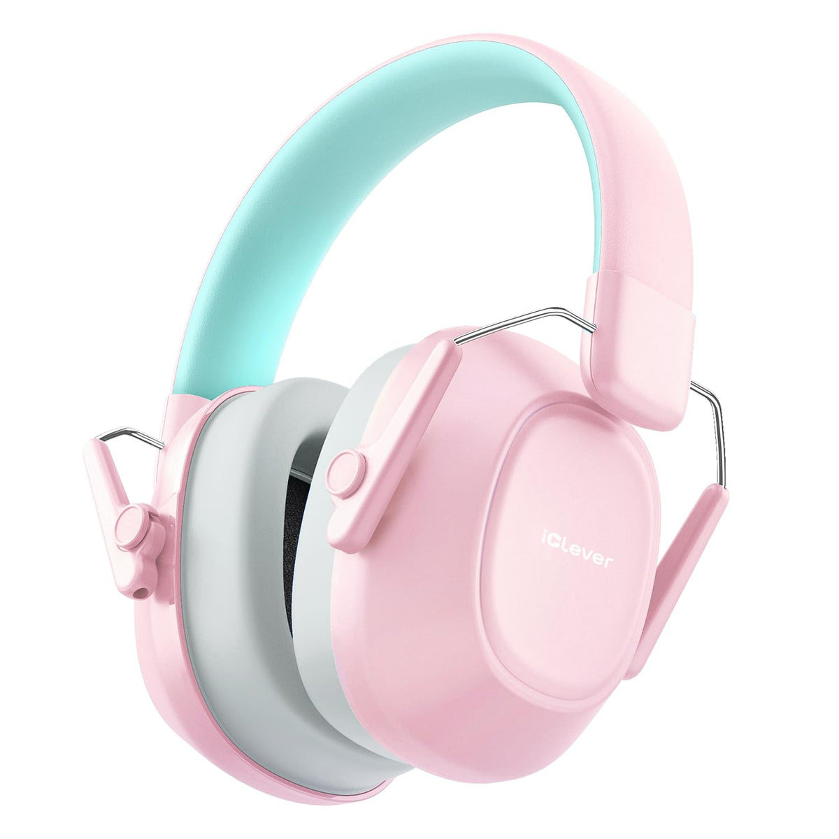 iClever noise-cancelling headphones front view for kids, portable protection at venues.