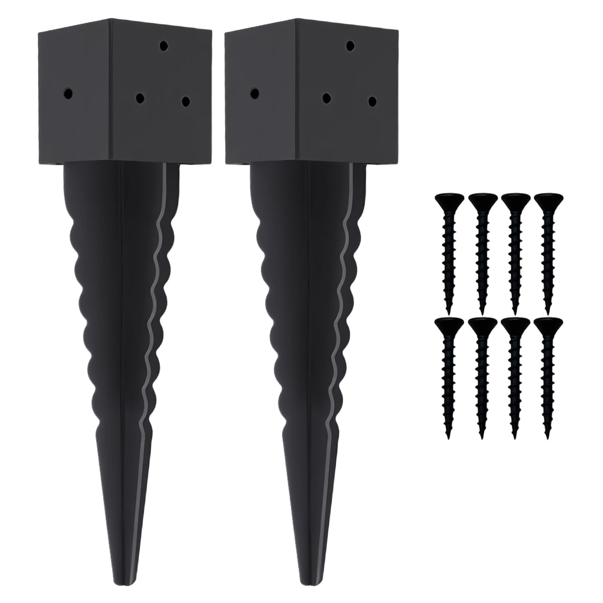 ICokin fence post base ground spike 16in secures posts in soil for outdoor use