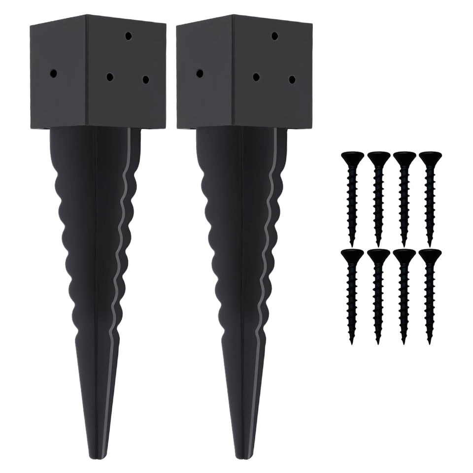 ICokin fence post base ground spike 16in secures posts in soil for outdoor use