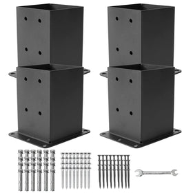 ICokin 4x4 post base assembly demonstrates sturdy powder-coated steel for outdoor mounting
