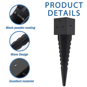 ICokin black powder-coated post base offers durable protection against weather