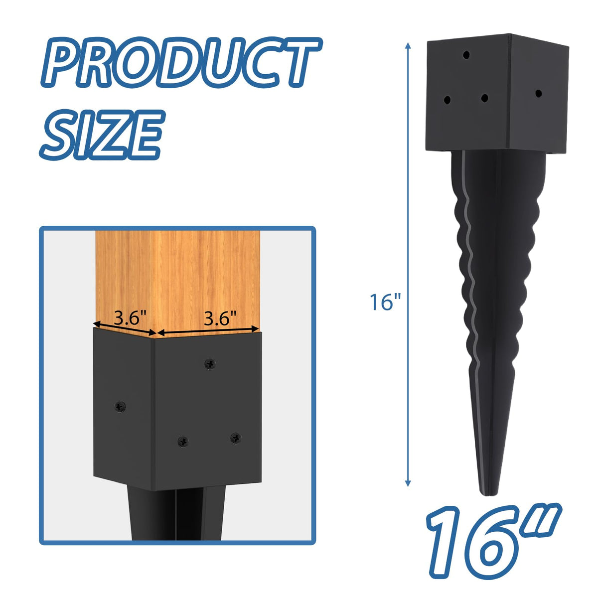 ICokin heavy-duty 14ga steel post anchor resists rust for outdoor use