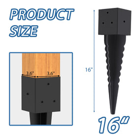 ICokin heavy-duty 14ga steel post anchor resists rust for outdoor use