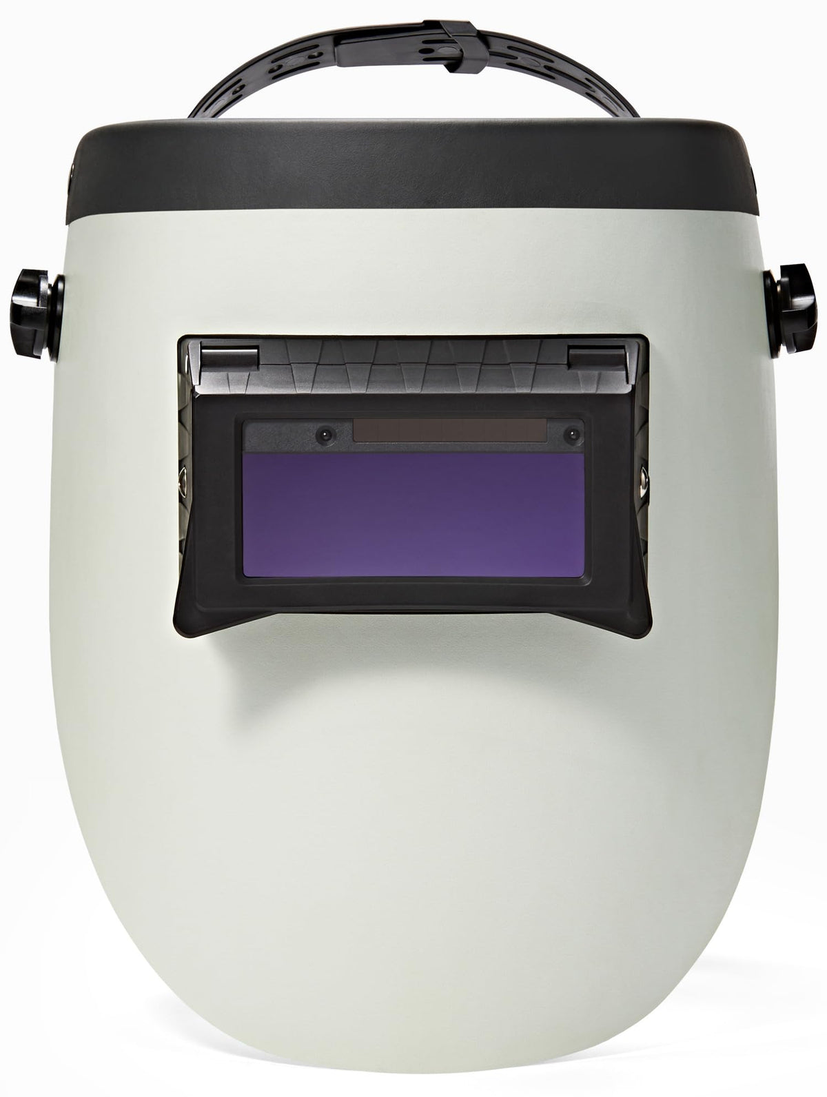 Iconic Weld helmet front view showcasing compact protection and balance