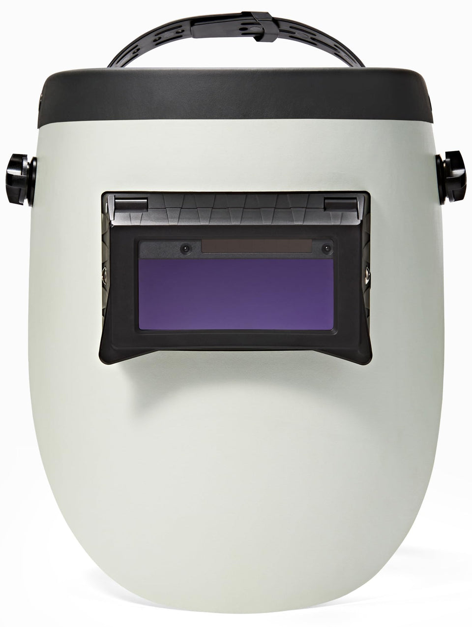 Iconic Weld helmet front view showcasing compact protection and balance
