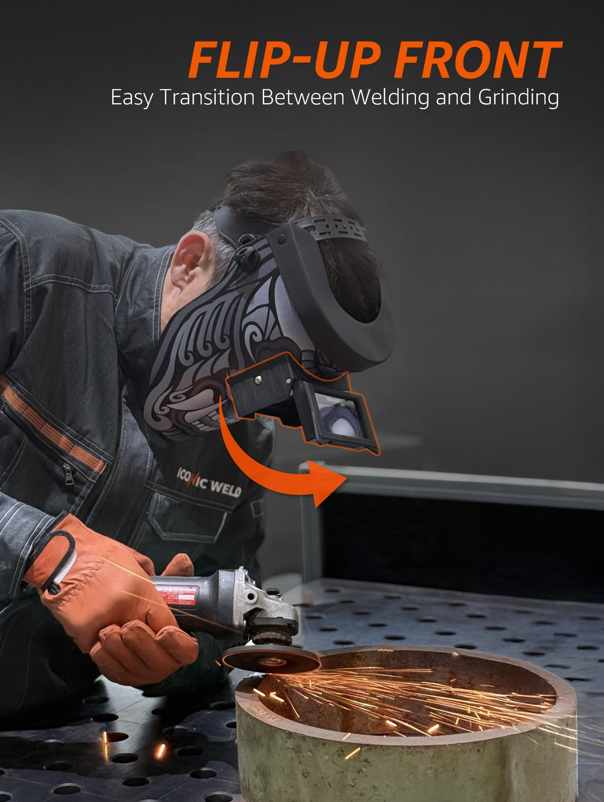 Iconic Weld VS8000 filter with adjustable shade for versatility