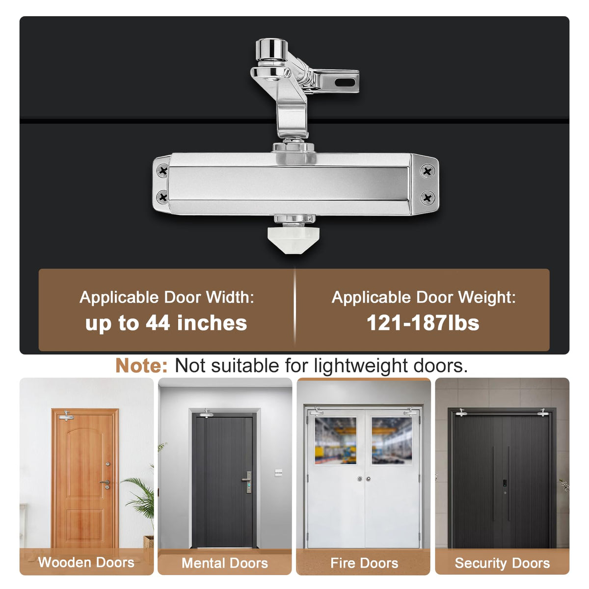 ICOOCKIT adjustable-speed door closer for quiet, controlled closure