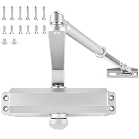 ICOOCKIT silver commercial door closer for heavy-duty performance on wide doors