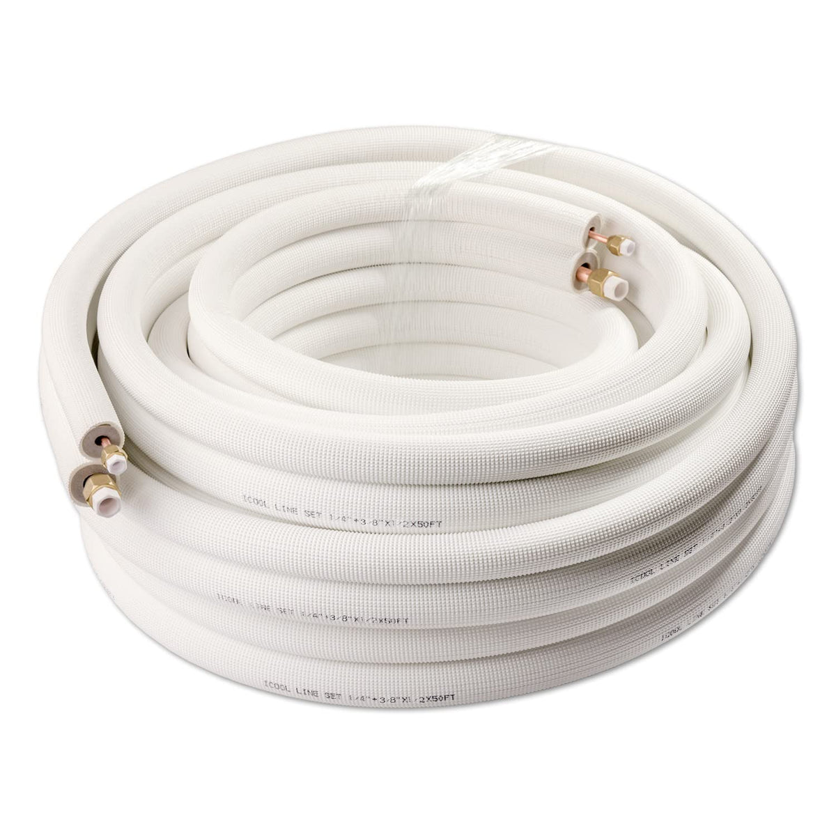 ICOOL 50ft mini split line set with flared nuts for easy installation