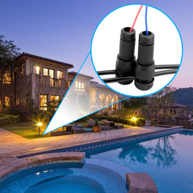iCreating pathway light connector used in a yard setup for quick light wiring