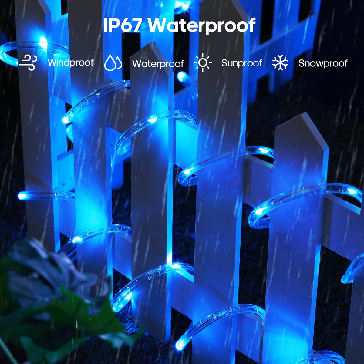ICRGB IP67 waterproof rope lights suitable for all weather use