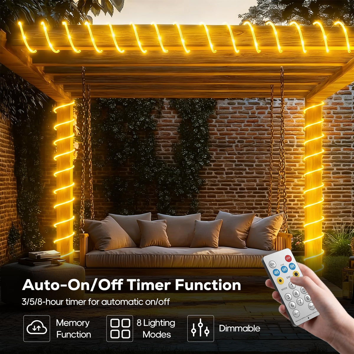 ICRGB remote with 8 modes offers versatile lighting options.