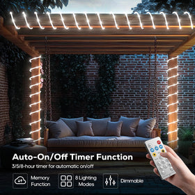 ICRGB IP67 waterproof rope lights withstand rain and humidity outdoors.