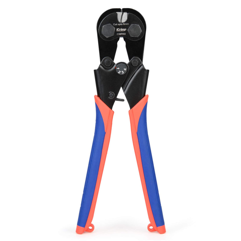 iCRIMP 6mm ratchet cutter blade ready for precise cuts on tough cables.