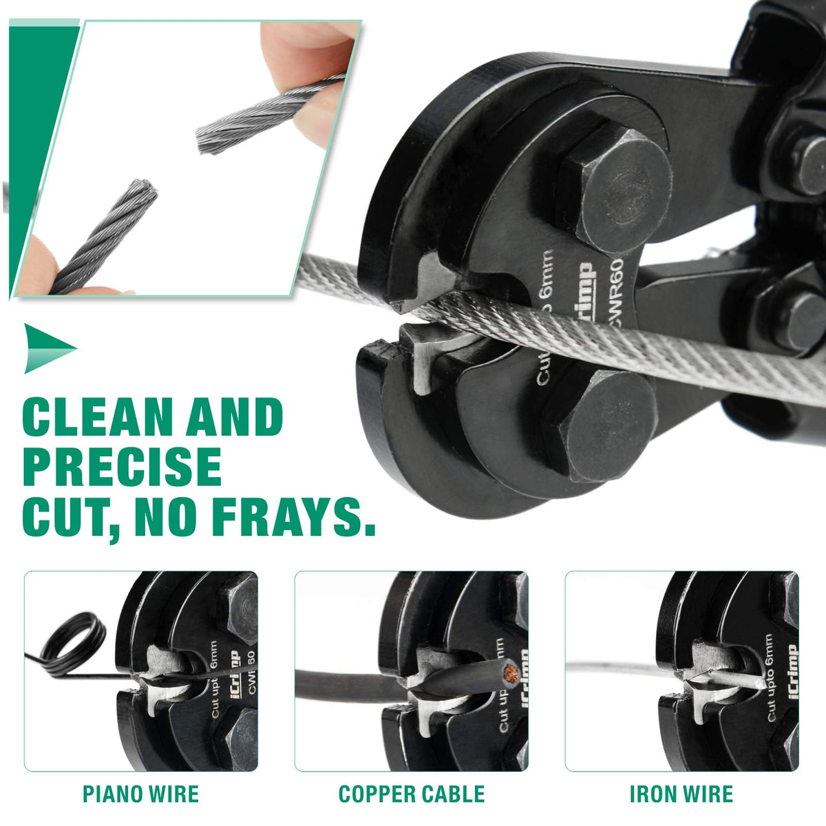 iCRIMP rust-resistant Cr-Mo steel body withstands tough environments.