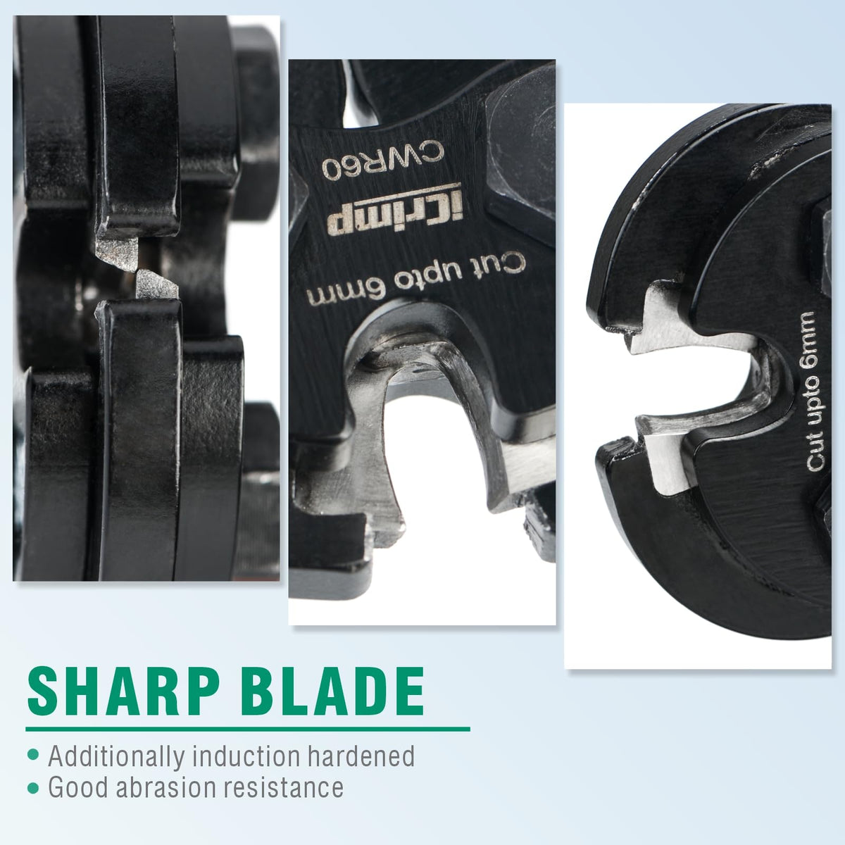 iCRIMP central joint plate reinforces strength during cuts.