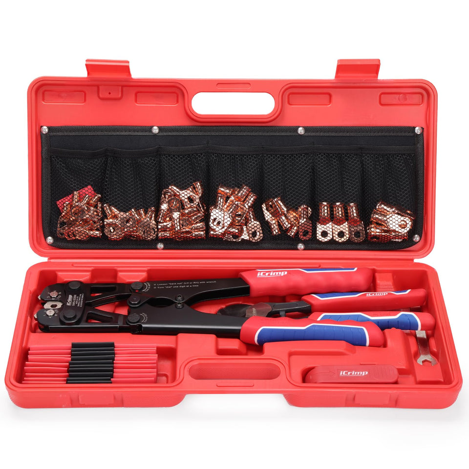 iCRIMP battery lug crimping tool kit assembly view for versatile crimping