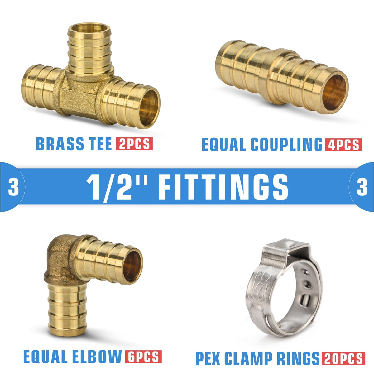 iCRIMP brass couplings 4 pack enabling quick, reliable 1/2 inch joins