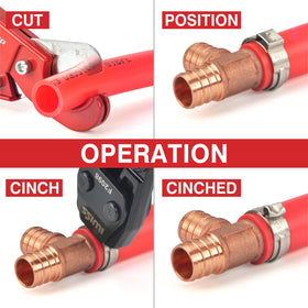 iCRIMP clamps compatible with brass or poly PEX fittings